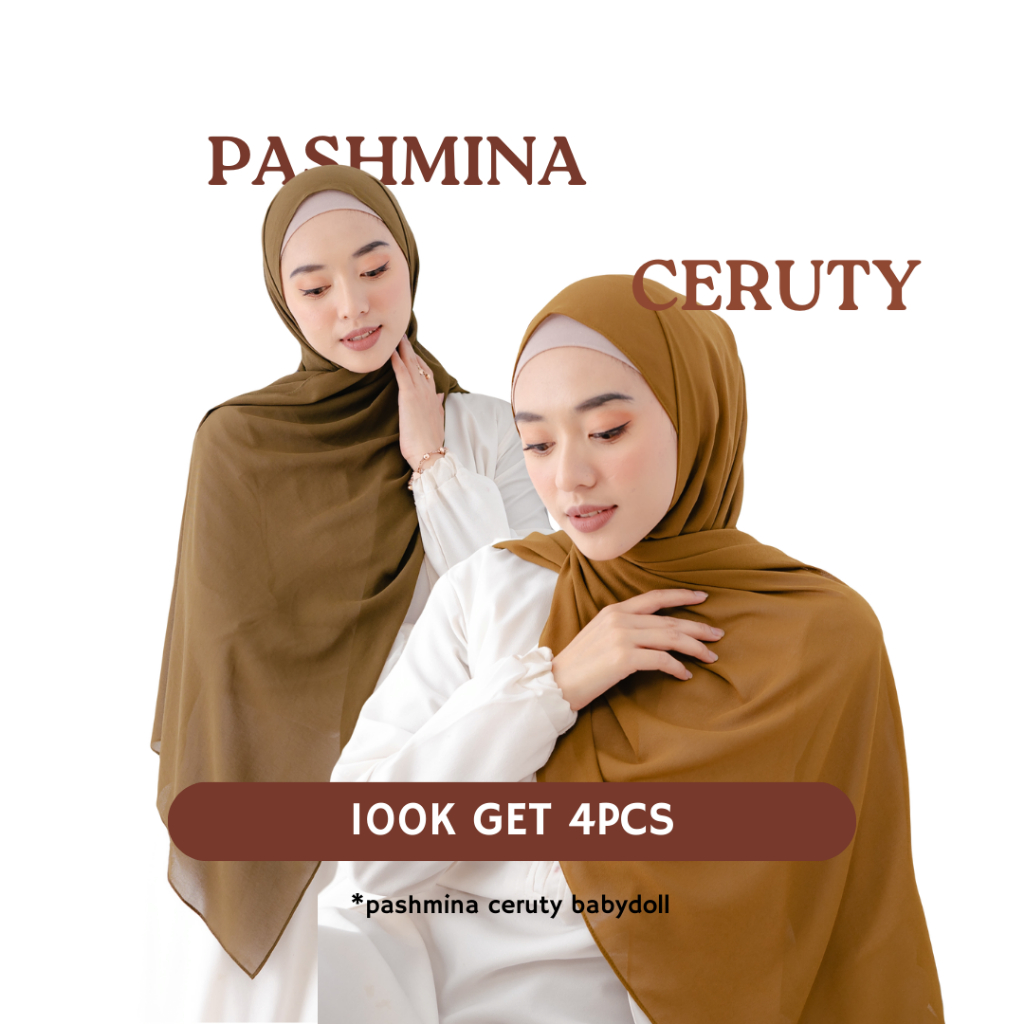 Jual Ayasha Hijab Pashmina Ceruty Baby Doll Premium Kerudung Daily