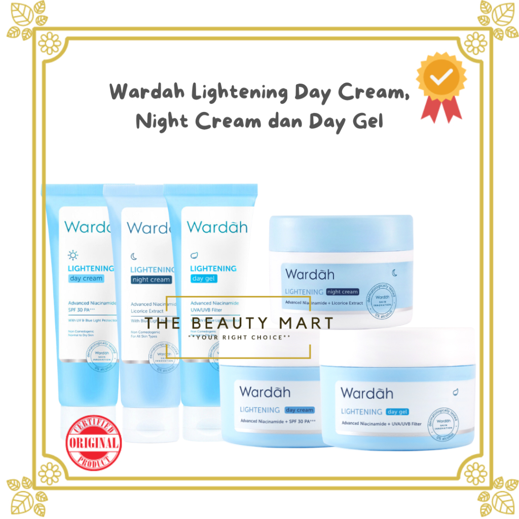 Jual WARDAH Lightening Day Cream Night Cream Dan Day Gel 20ml 30gr