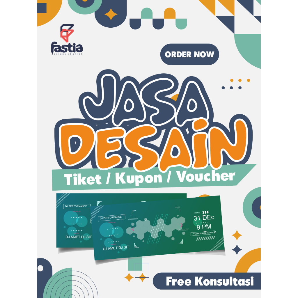 Jual Jasa Desain Tiket Voucher Custom Request Design Kupon Souvenir