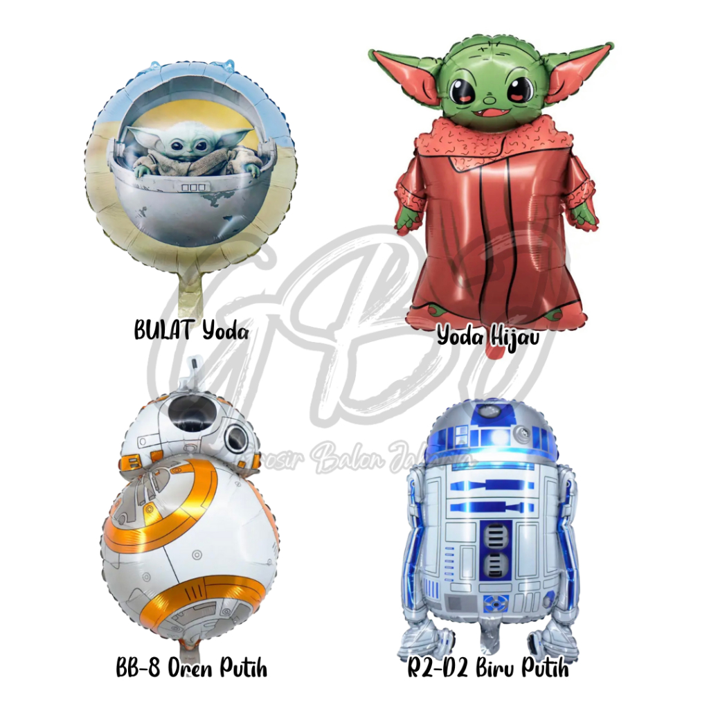 Jual Balon Foil JUMBO Star Wars StormTroopers Robot BB 8 R2 D2