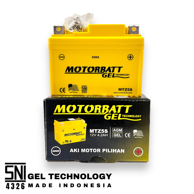 Jual AKI KERING MOTOR BEAT SUPRA X 125 MOTORBATT MTZ5S GEL TECNHONOLOGY