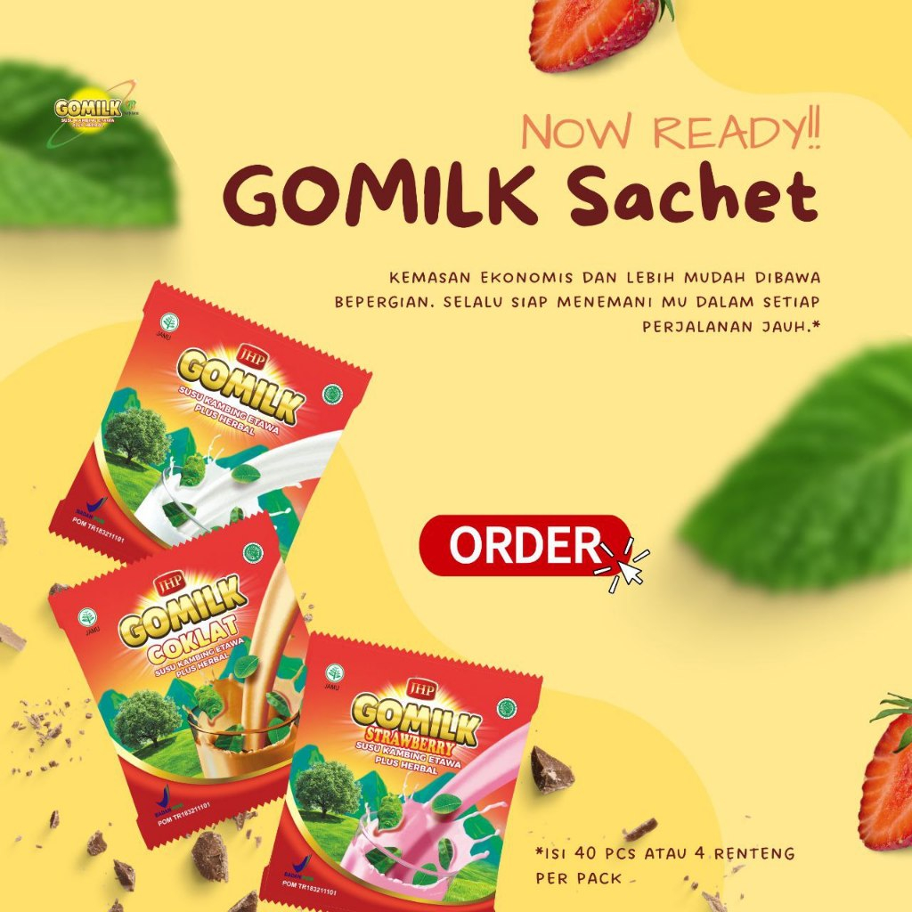 Jual Gomilk Sachet Dan Box Susu Kambing Etawa Plus Herbal Original