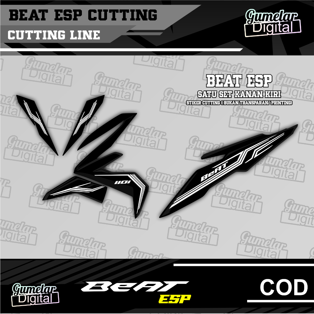 Jual CUTTING STIKER STRIPING HONDA BEAT ESP BEAT STREET 2016 2017 2018