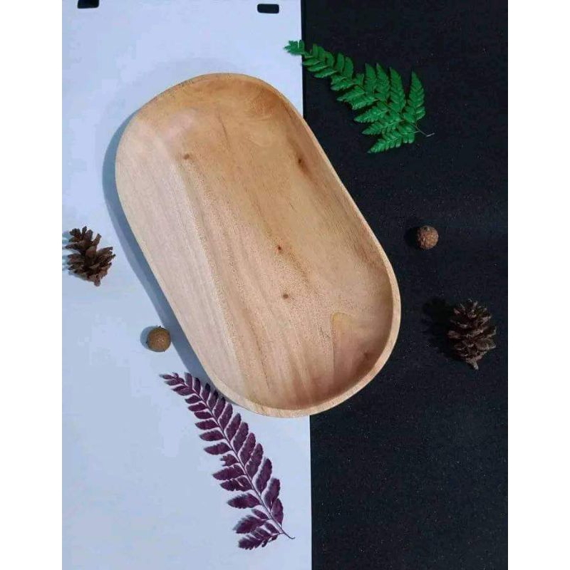 Jual Piring Oval Kayu Mahoni Uk X Cm Piring Oval Sushi Shopee