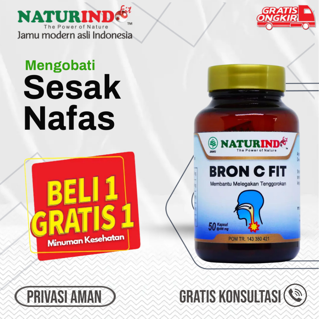 Jual Obat Sesak Nafas Ampuh Herbal Bron C Fit Naturindo Shopee Indonesia