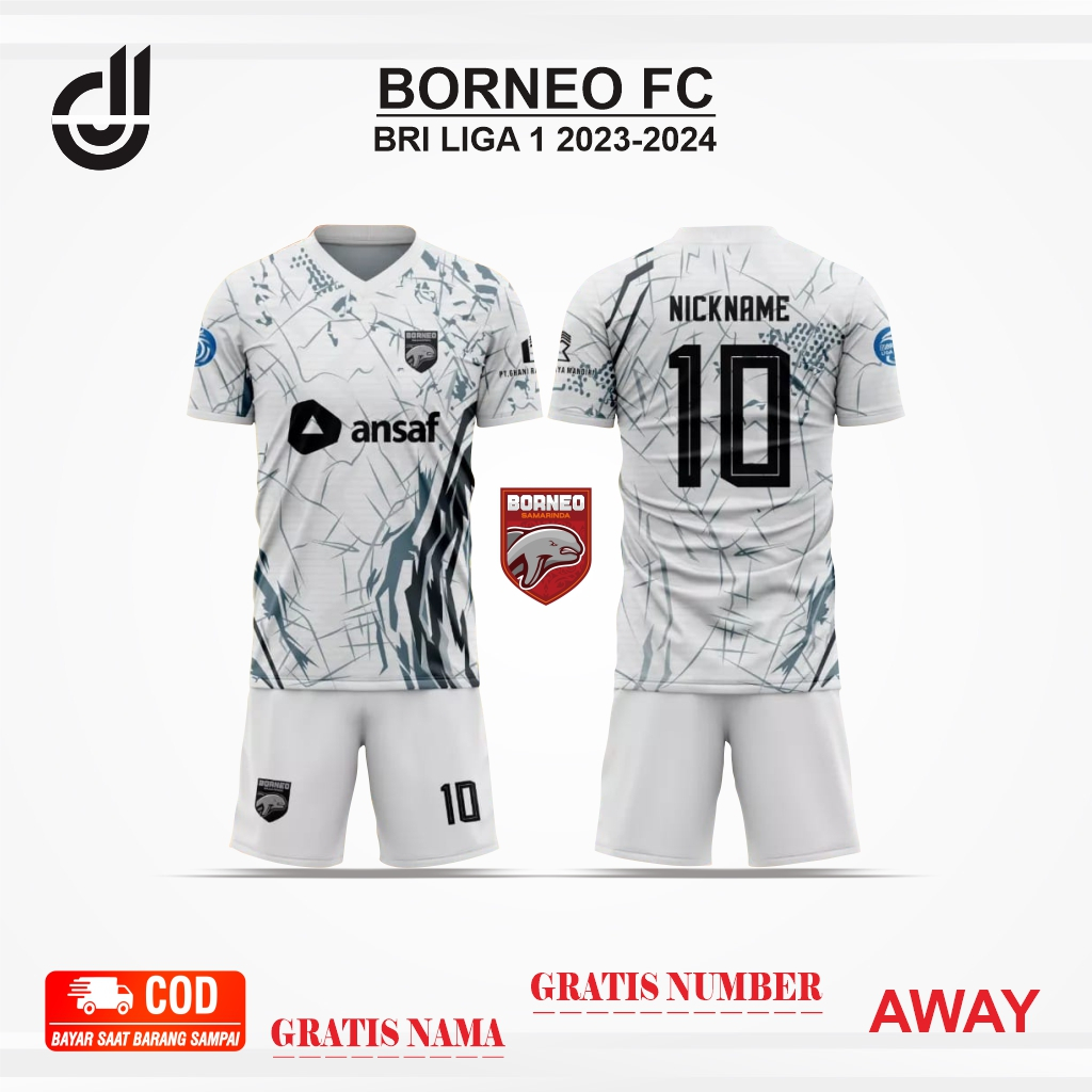 Jual Jersey Borneo Fc Away Terbaru Premium Full Printing