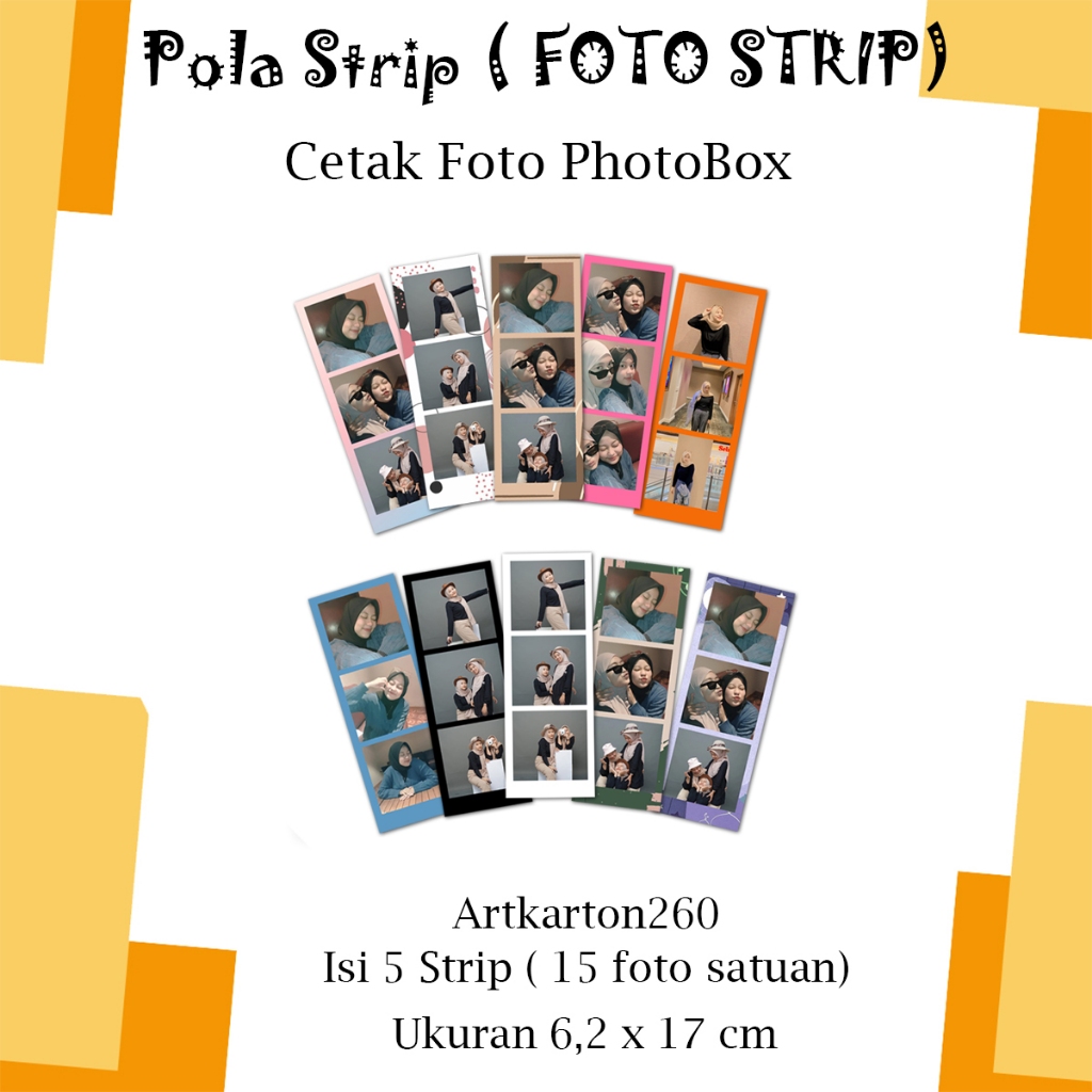 Jual CETAK FOTO STRIP Isi 5 STRIP Per Strip 3 Foto Total 15 Pcs