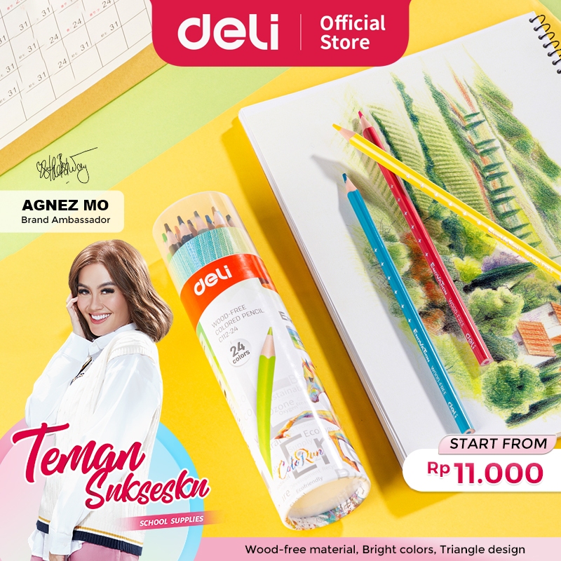 Jual Deli Pensil Warna Colored Pensil Warna Sangat Terang Ec