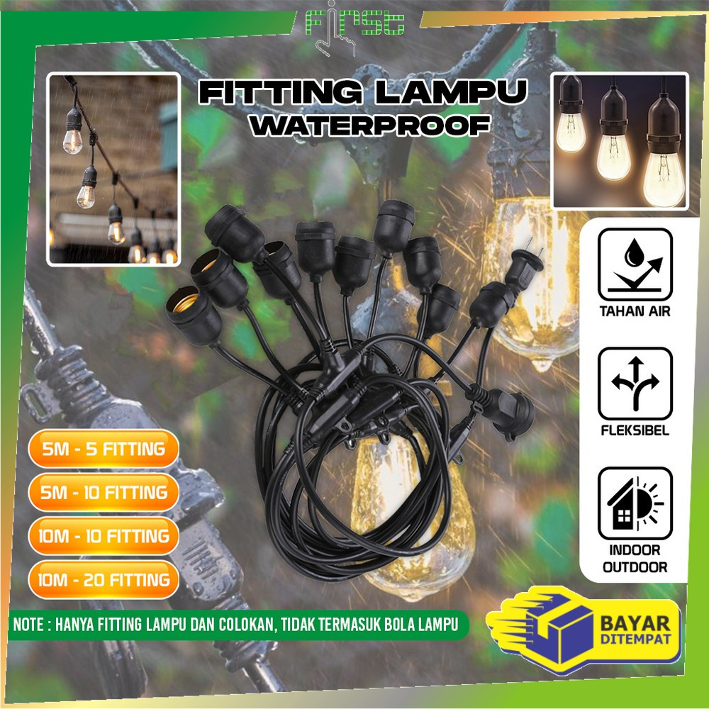 Jual FH C955 Kabel Fitting Lampu Gantung Outdoor 10 Meter 10 Fitting