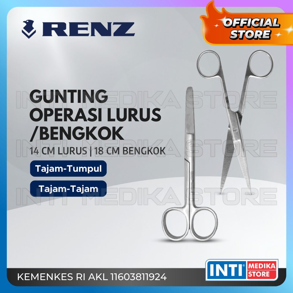 Jual Renz Gunting Operasi Lurus Bengkok Tajam Tumpul Cm Cm