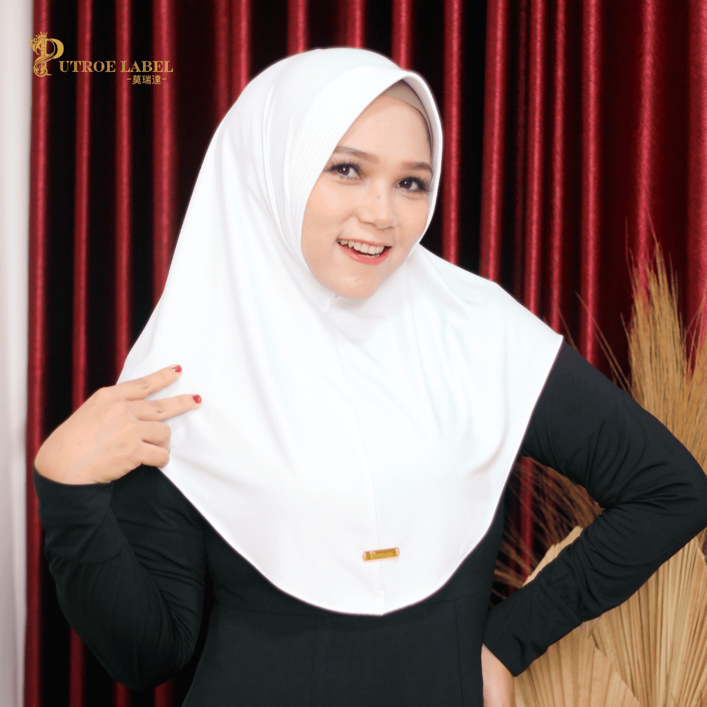 Jual Putroelabel Hijab Bergo Instan Putih Bergo Hamidah Jilbab