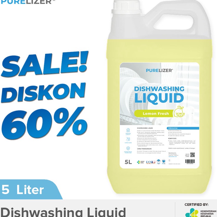 Jual Serbu Obral Sabun Cuci Piring 5 Liter PURELIZER Dishwashing