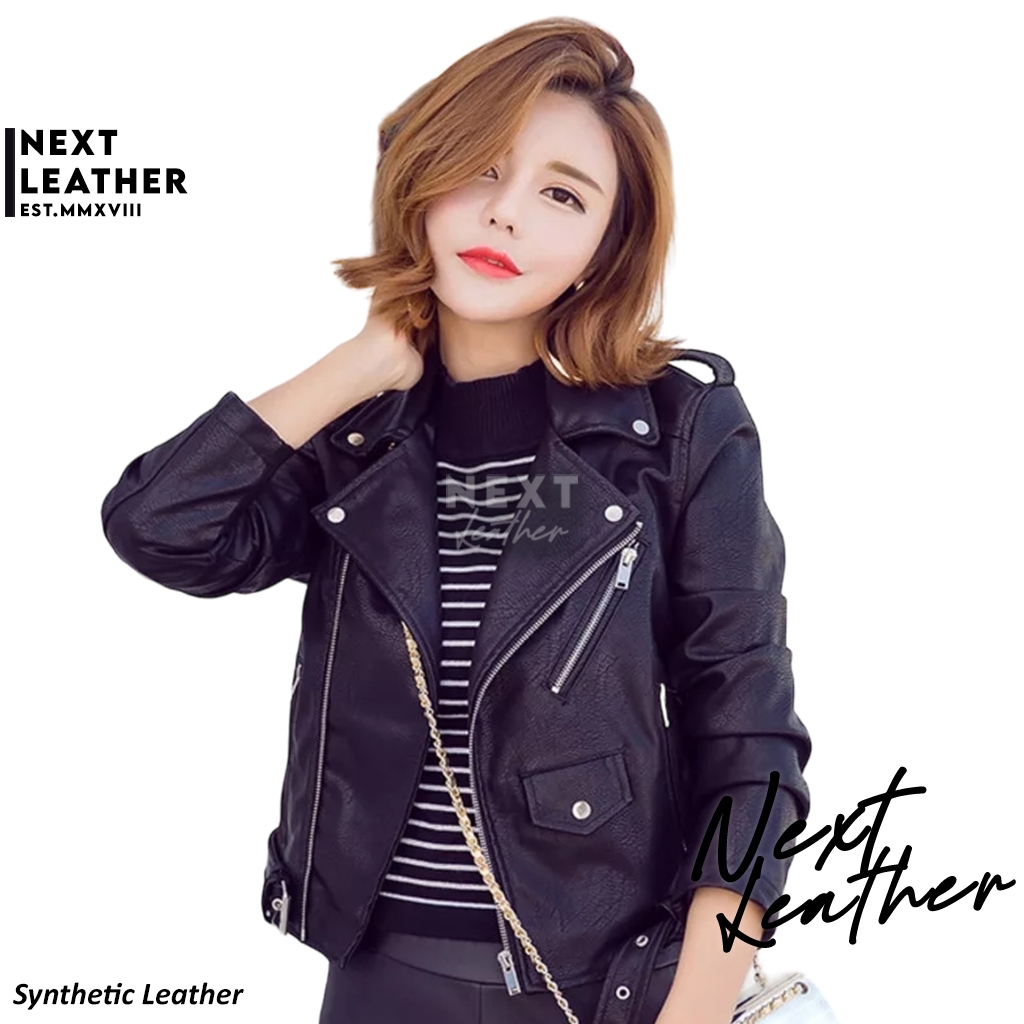 Jual NXLTR Jaket Kulit Wanita Premium Elegant Rock N Roll Style