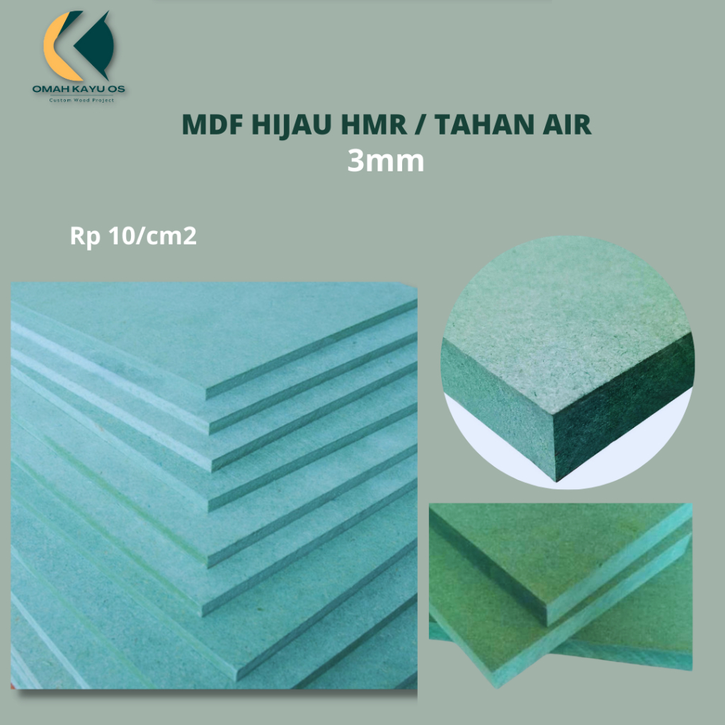 Jual HMR MDF Hijau 3mm Custom Potongan Anti Air Anti Rayap Wall