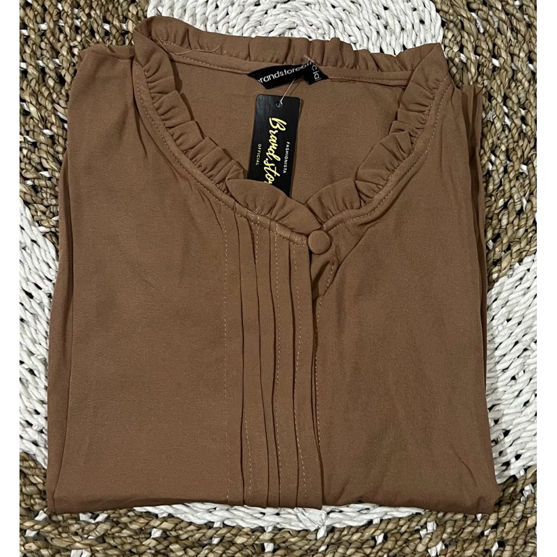 Jual Kemeja Blouse Tunik Opnaisel Polos Shakila Premium Shopee Indonesia