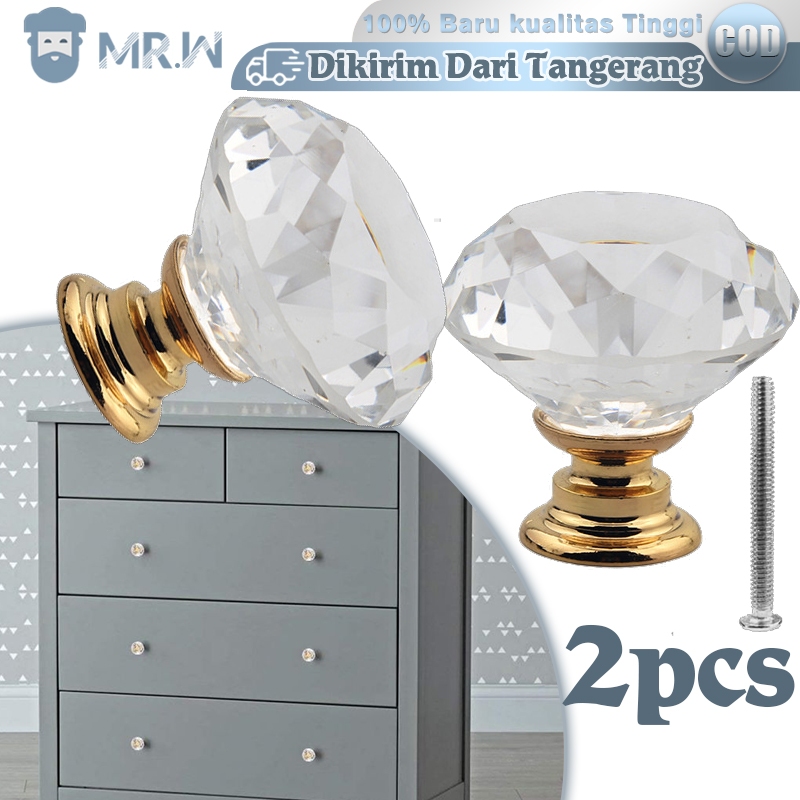 Jual Pcs Tarikan Knop Laci Kristal Mm Crystal Knob Handel Pintu