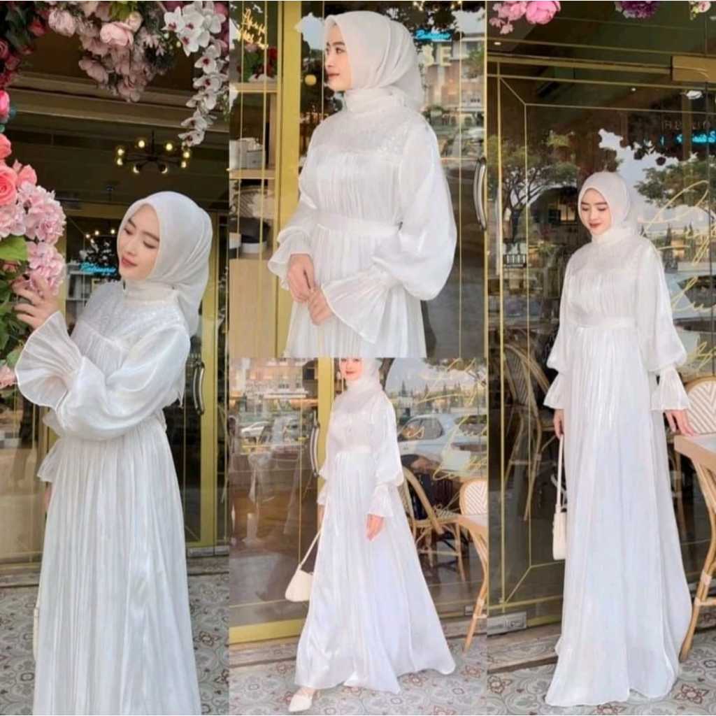 Jual Neira Dress Maxy Gamis Muslim Wanita Modern Kekinian Matt Bahan