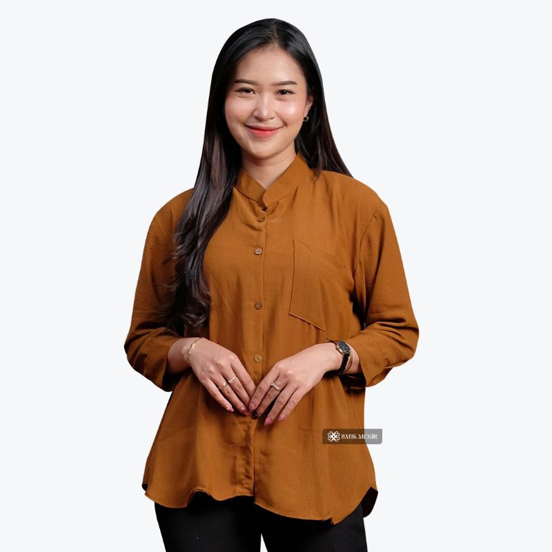 Jual Kemeja Wanita Polos Crinkle Airflow Daily Top Atasan Wanita