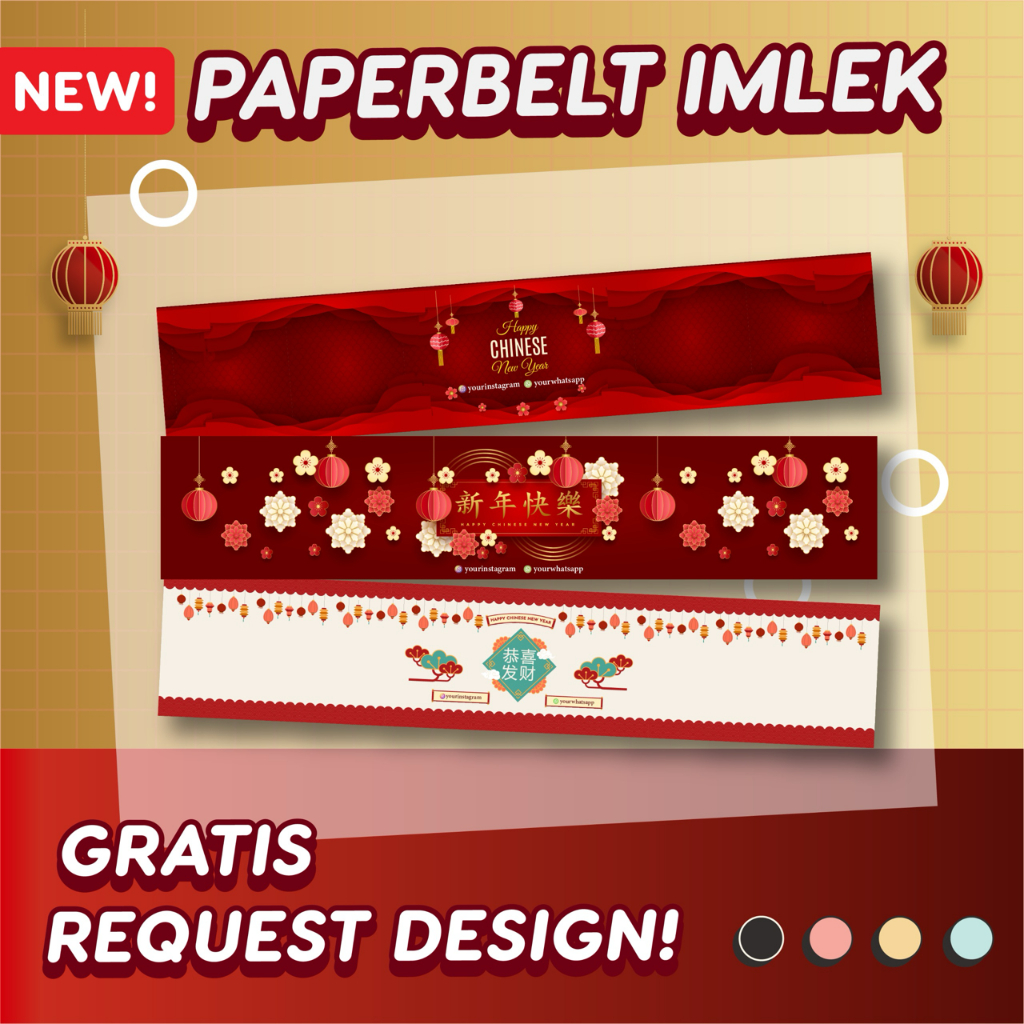 Jual Paper Belt Imlek 2024 Custom Packaging Sleeve Free Design