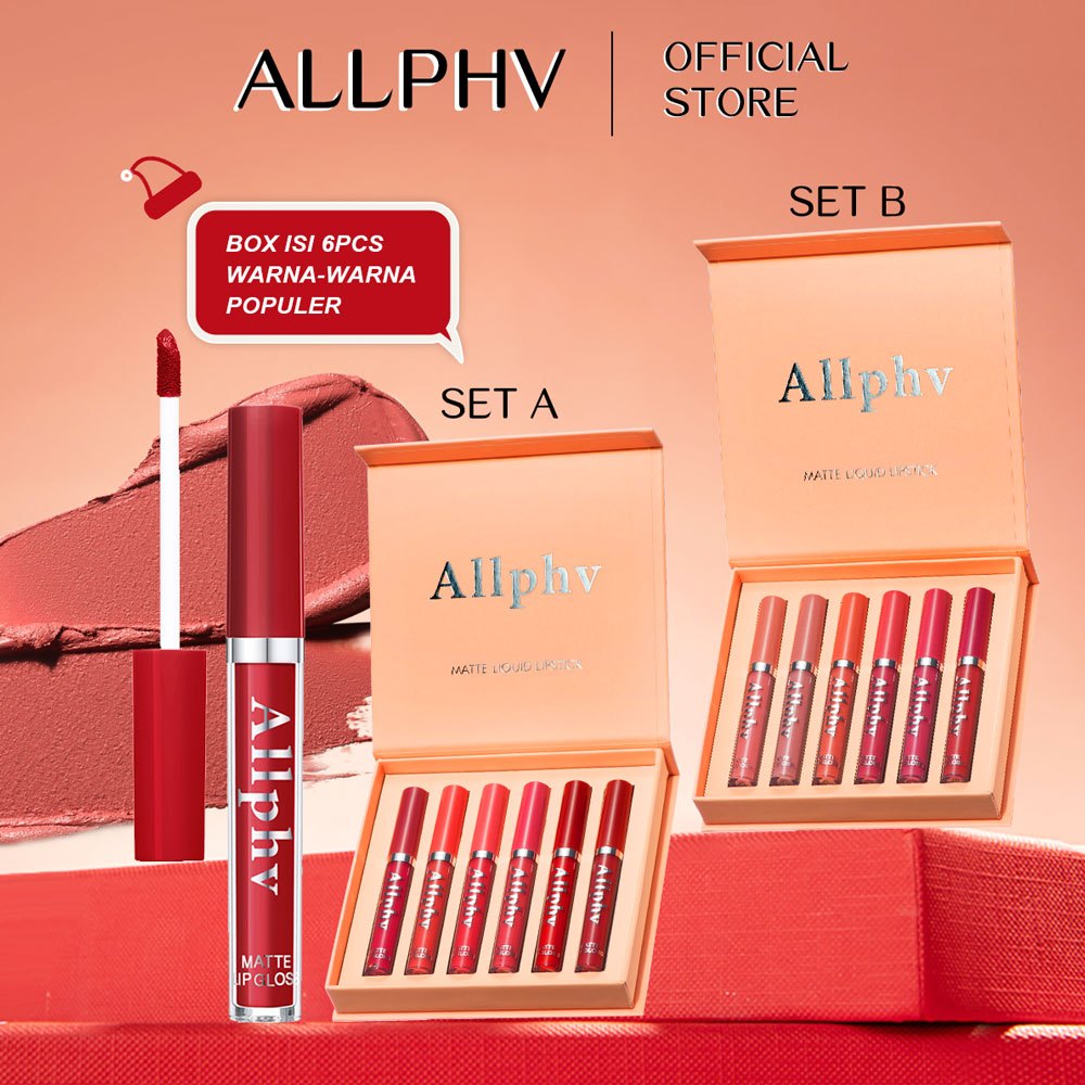 Jual 6PCS SETallphv Lipstik Paket 6 Warna Velvet Matte Liquid