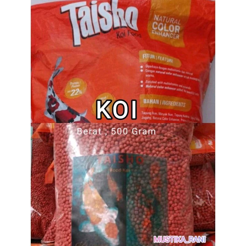 Jual TAISHO PAKAN KOI 2 MM 500 Gram PELET KOI NATURAL COLOR