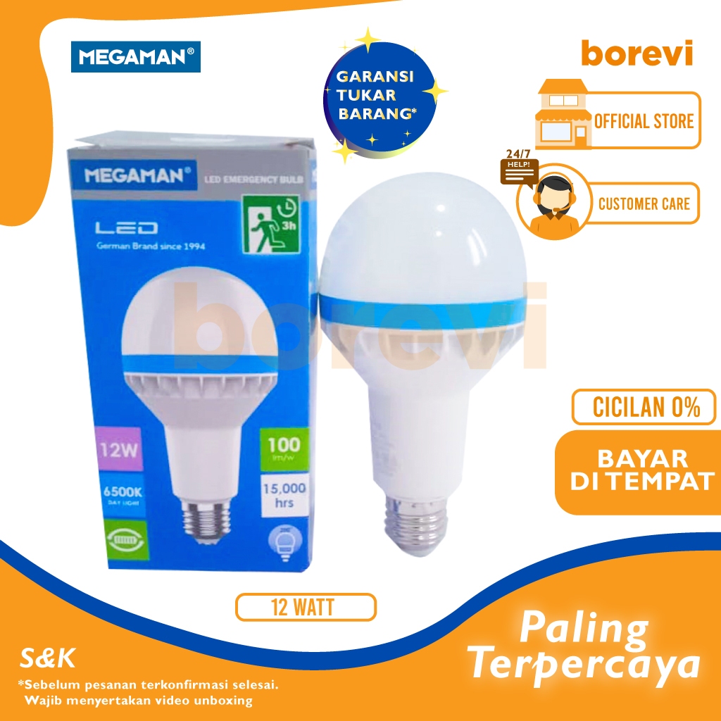 Jual Megaman Yta Ema Wp Lampu Emergency Led Bulb Bohlam Putih Watt