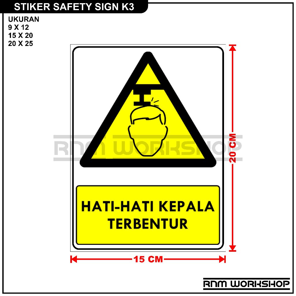 Jual Stiker Safety Sign Rambu K Hati Hati Kepala Terbentur Shopee