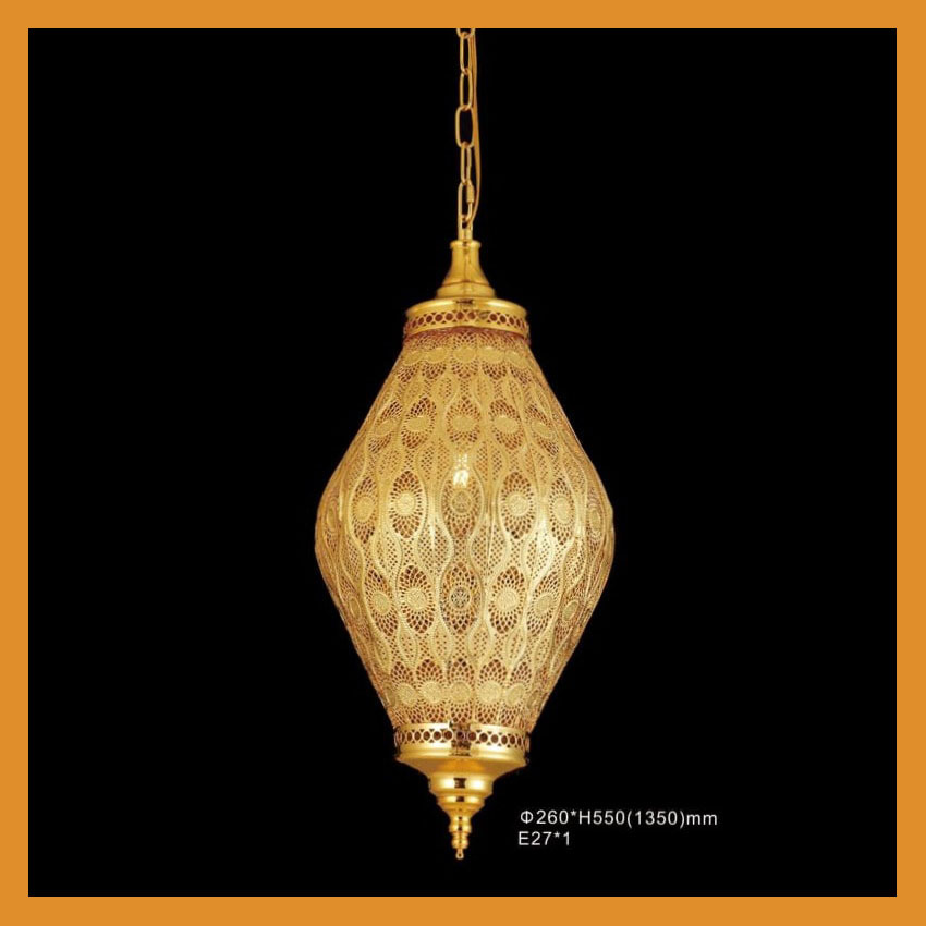 Jual Lampu Hias Gantung Arabic Turki Maroko Masjid Mushola Gold Premium