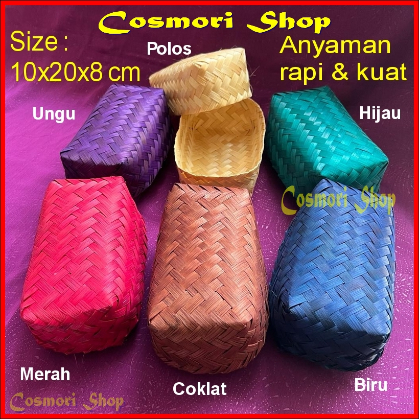 Jual Besek Bambu Warna Anyaman Hajatan Kotak Hantaran Kue Size 10 20 Cm