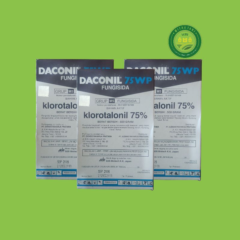 Jual FUNGISIDA DACONIL 75WP 500 GRAM OBAT BUSUK DAUN TANAMAN Shopee