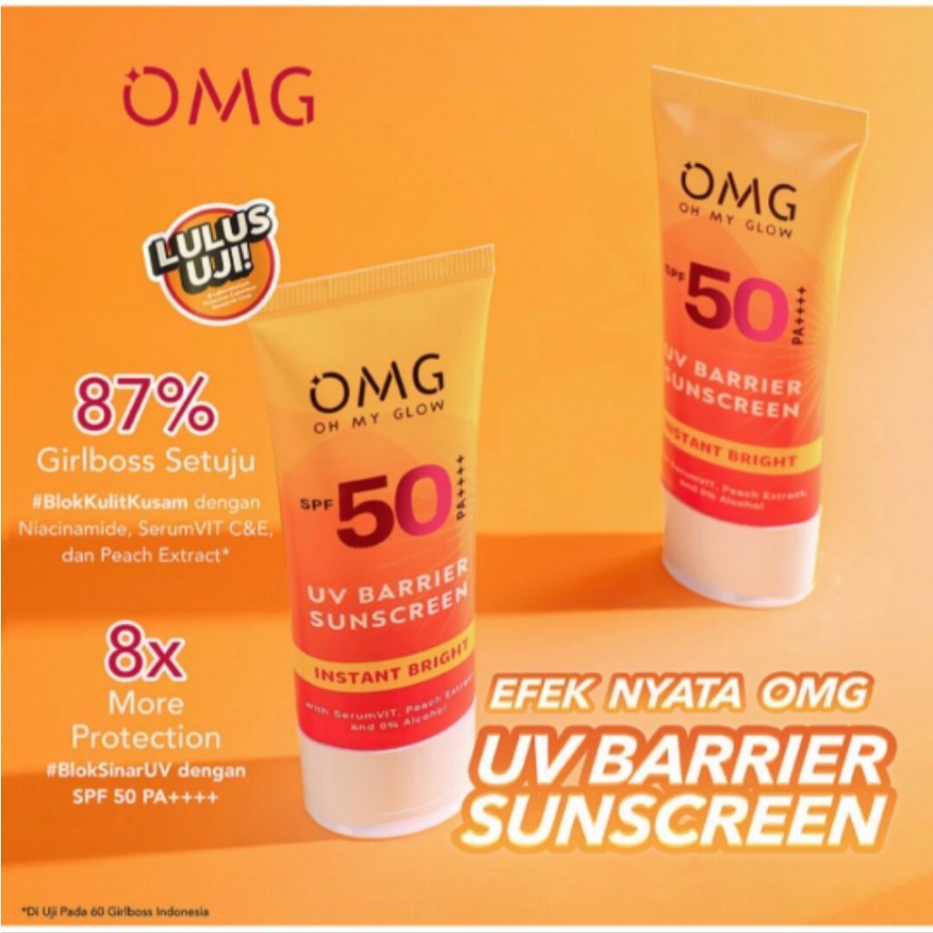 Jual Omg Oh My Glow Uv Barrier Sunscreen Spf Pa Ml Shopee