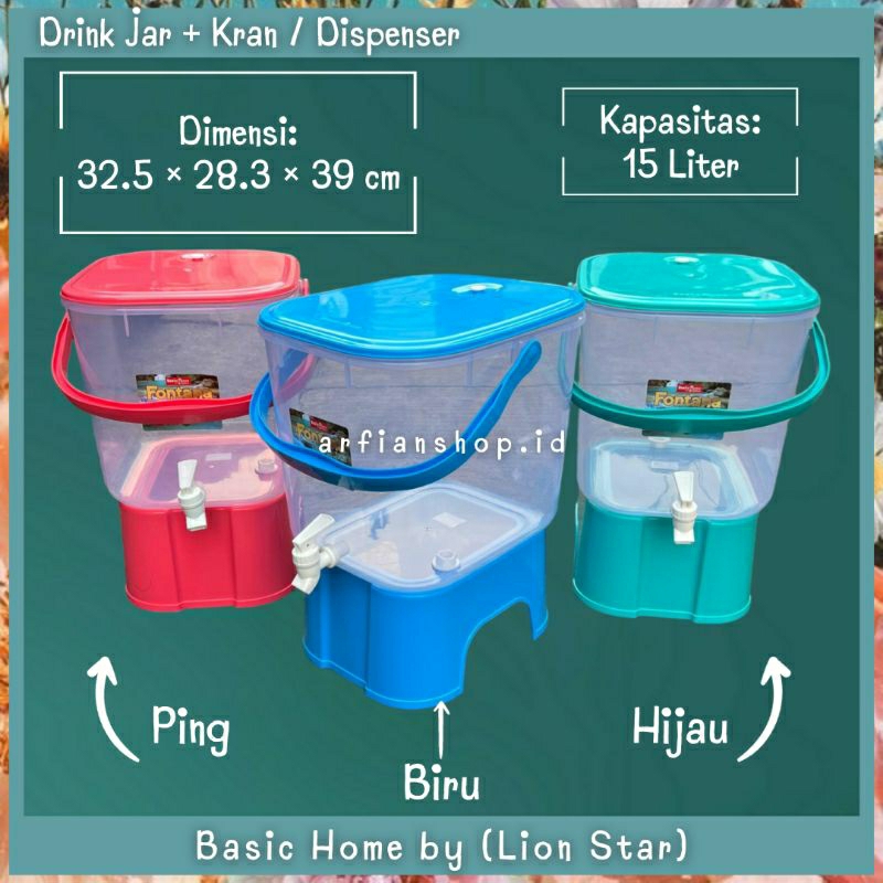 Jual Basic Home Drink Jar Liter Fontana Toples Kran Water