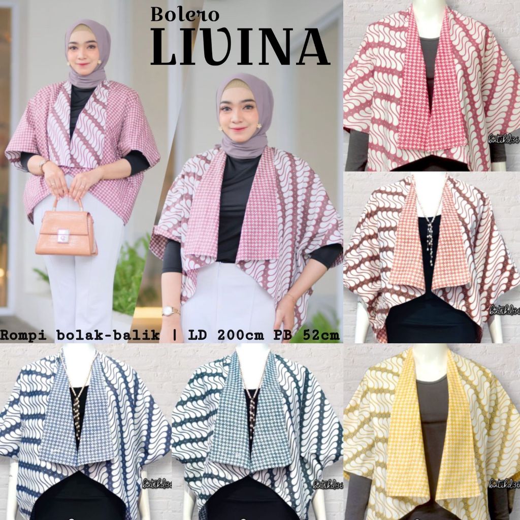 Jual Bolero Livina Rompi Bolak Balik Batik Modern Atasan Cantik Seragam