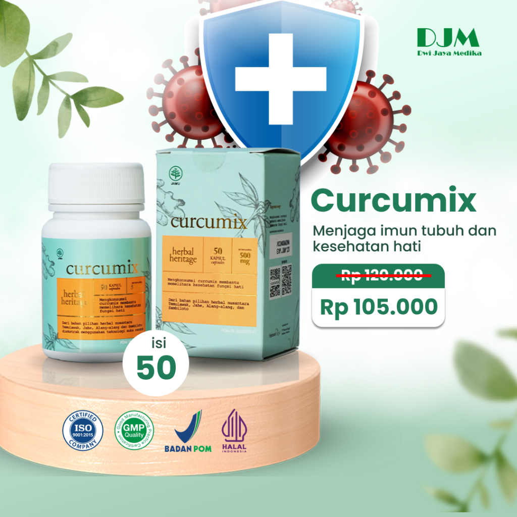 Jual Curcumix Isi 50 Kapsul Obat Herbal Immune Booster BPOM Halal