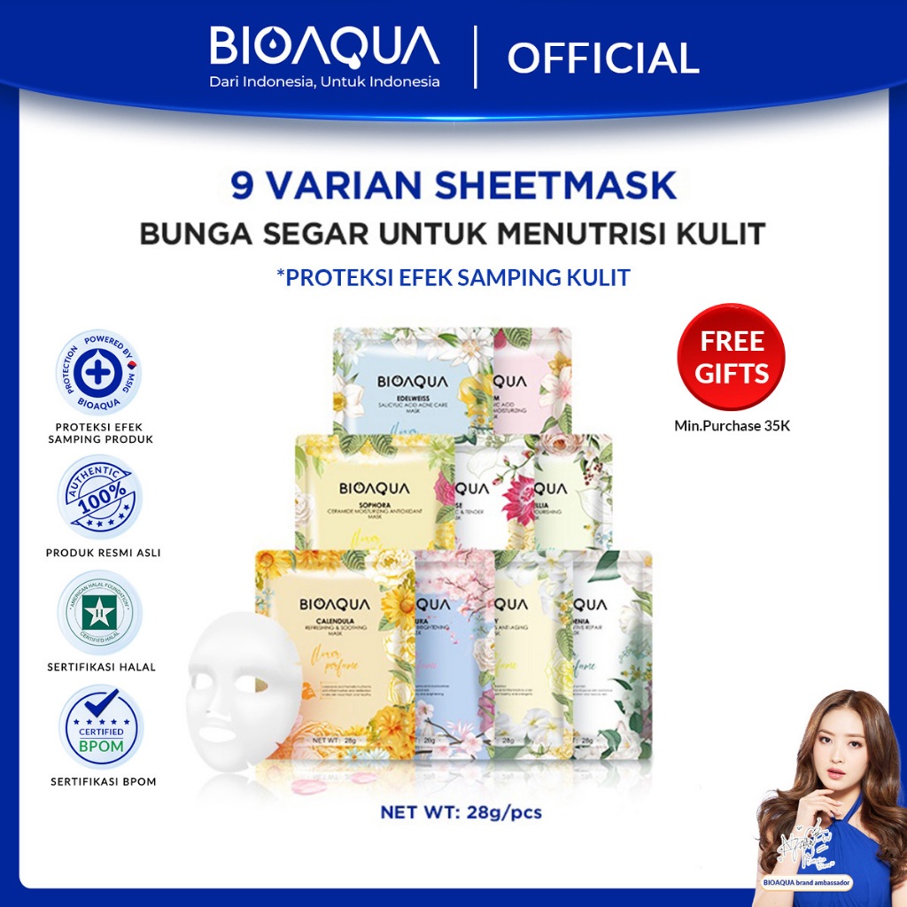 Jual Bioaqua Sheet Mask Masker Wajah Flowers Series G Pcs Hydrating