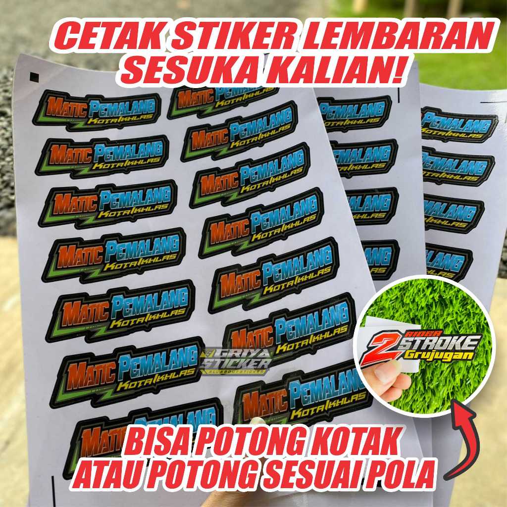 Jual STICKER PRINT CUTT Cetak Stiker Desain Sendiri Lembaran A3