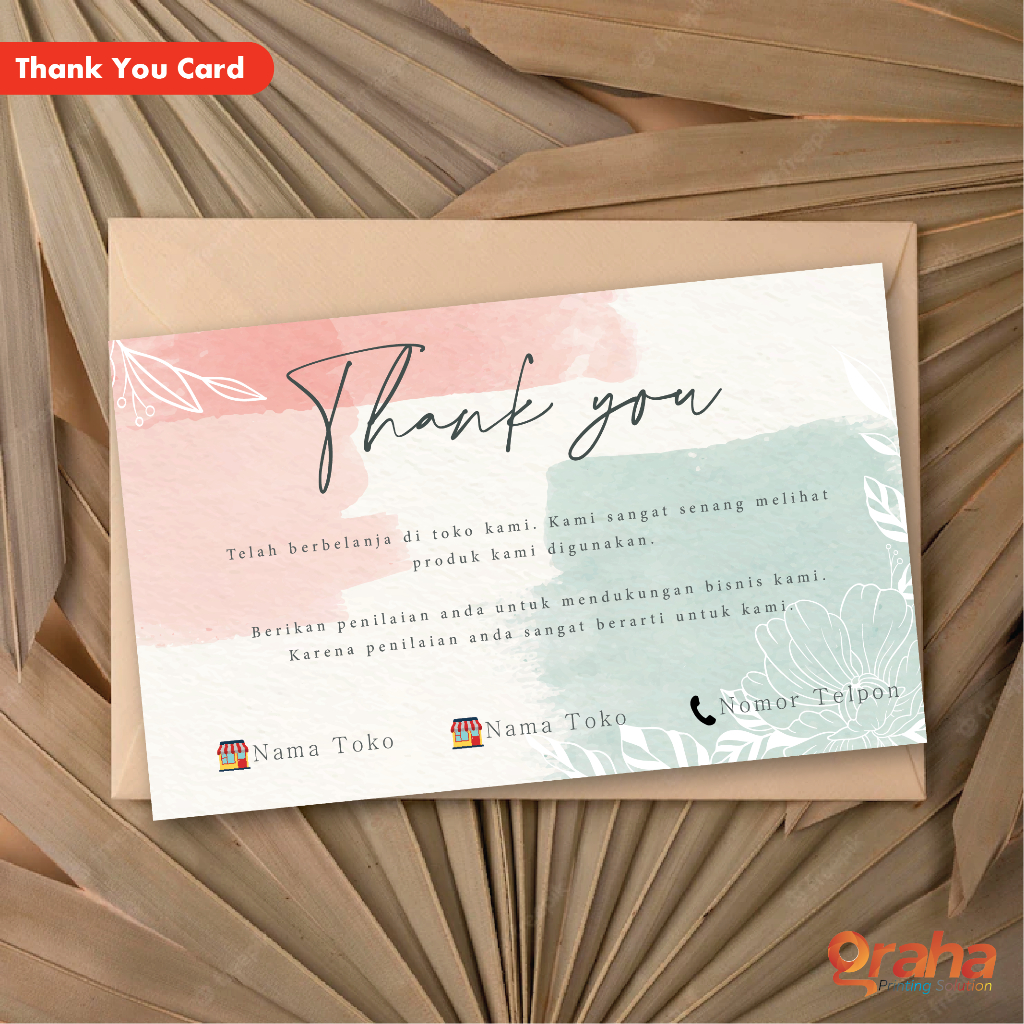 Jual Kartu Ucapan Terima Kasih Thank You Card Online Shop 6 X 4