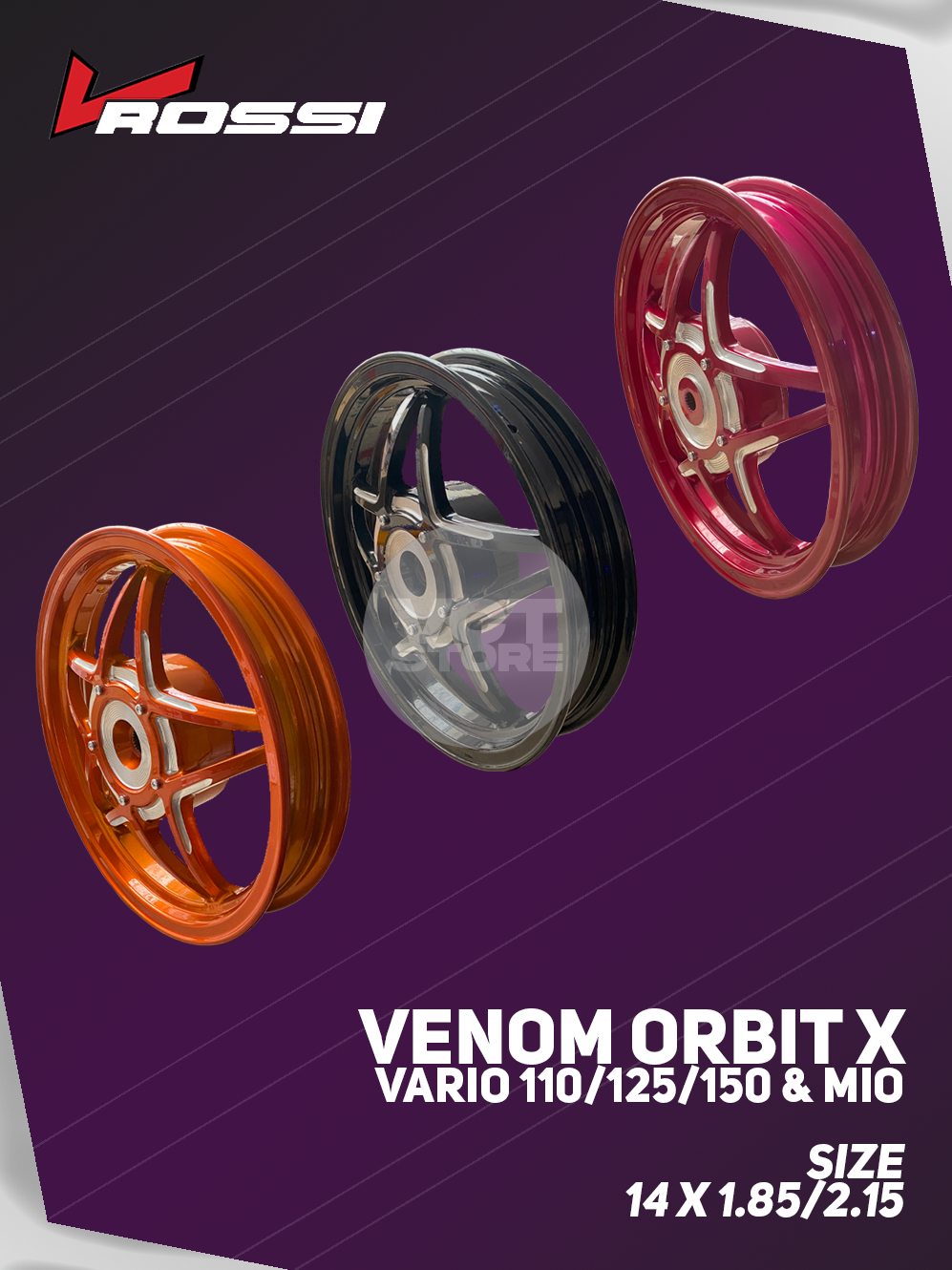 Jual VRossi Velg Racing PALANG 5 BINTANG VENOM ORBIT X Honda Vario 110