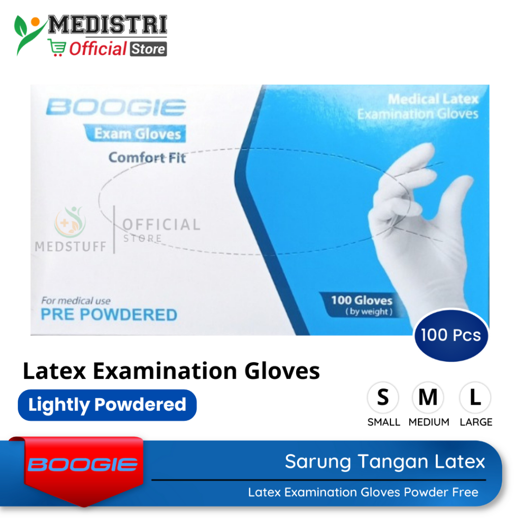 Jual Sarung Tangan Latex Examination Gloves Handscoon Powder Size S M L