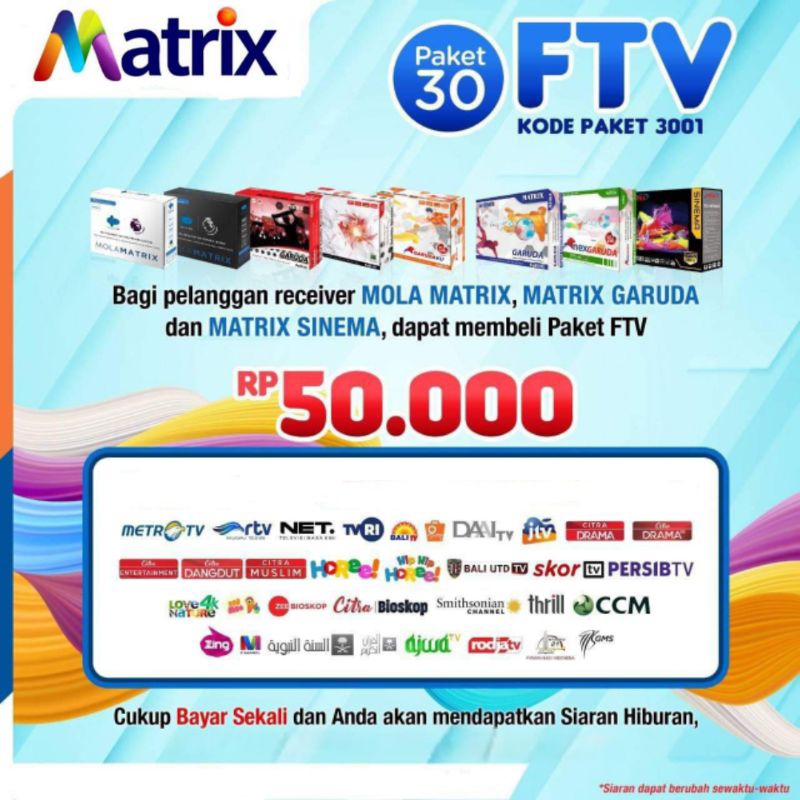 Jual Paket FTV Nex Parabola Matrix Garuda G1 G2 Sinema Mola Matrix Nex