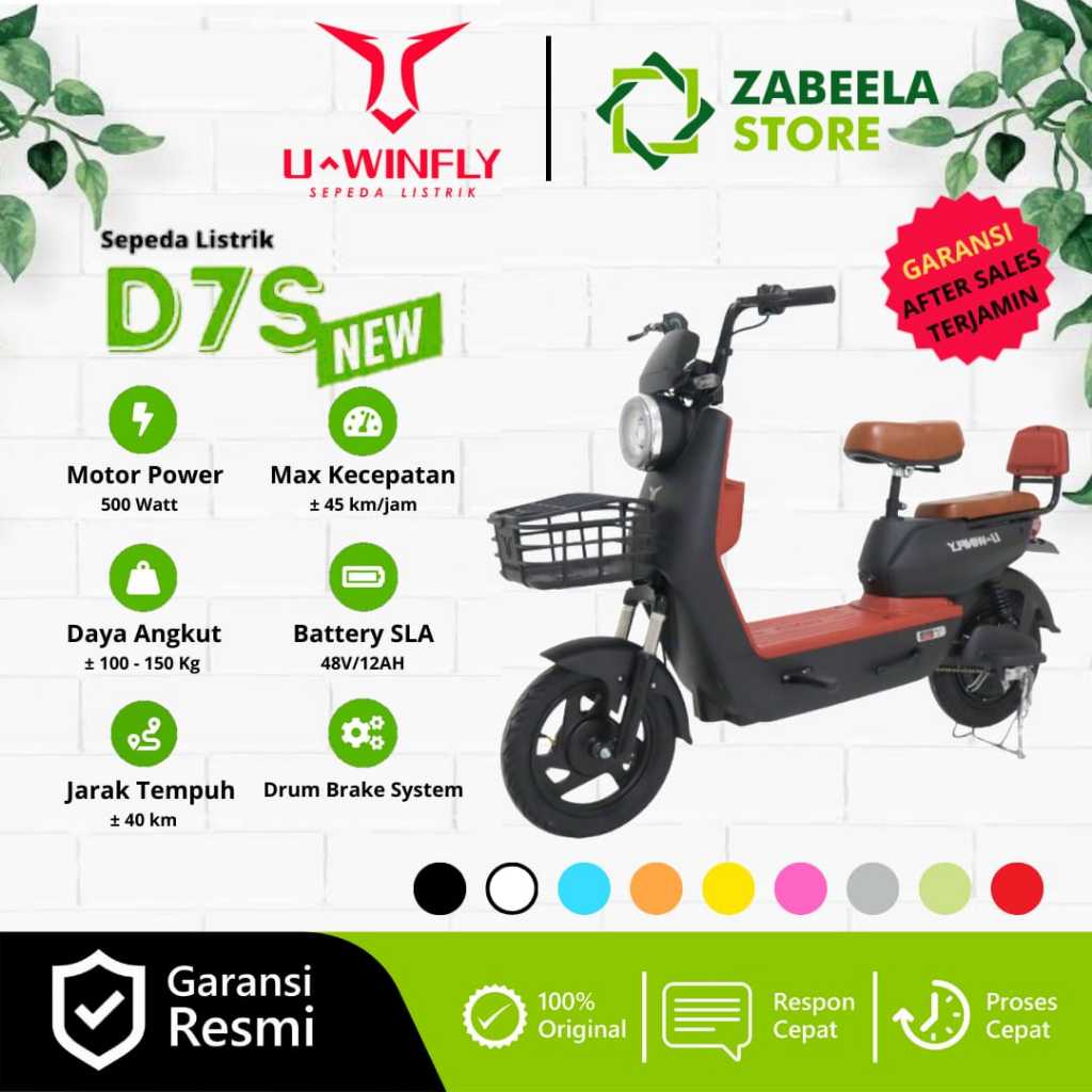 Jual Sepeda Listrik Uwinfly D7S Dragonfly 7s 500Watt 48V 12Ah Garansi