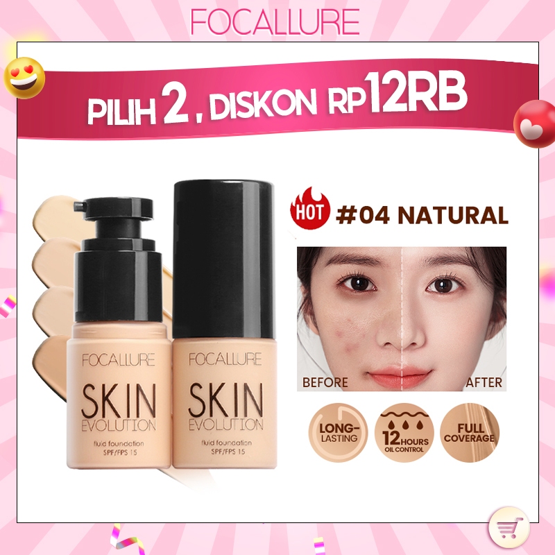 Jual Focallure Natural Oil Control Full Coverage Fluid Foundation Long