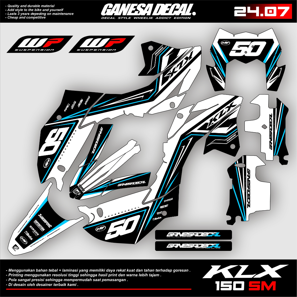 Jual Stiker Decal KLX 150 SM Full Body Terbaru 2023 Premium SuperGloss