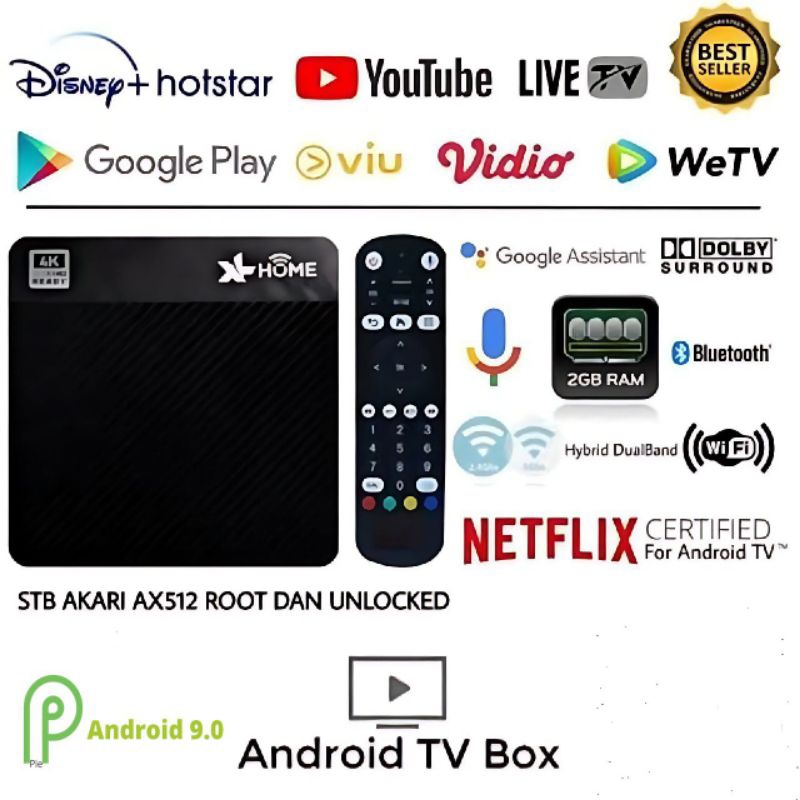 Jual STB Android Tv Box Akari AX512 4K 2 16GB Root Unlock Full