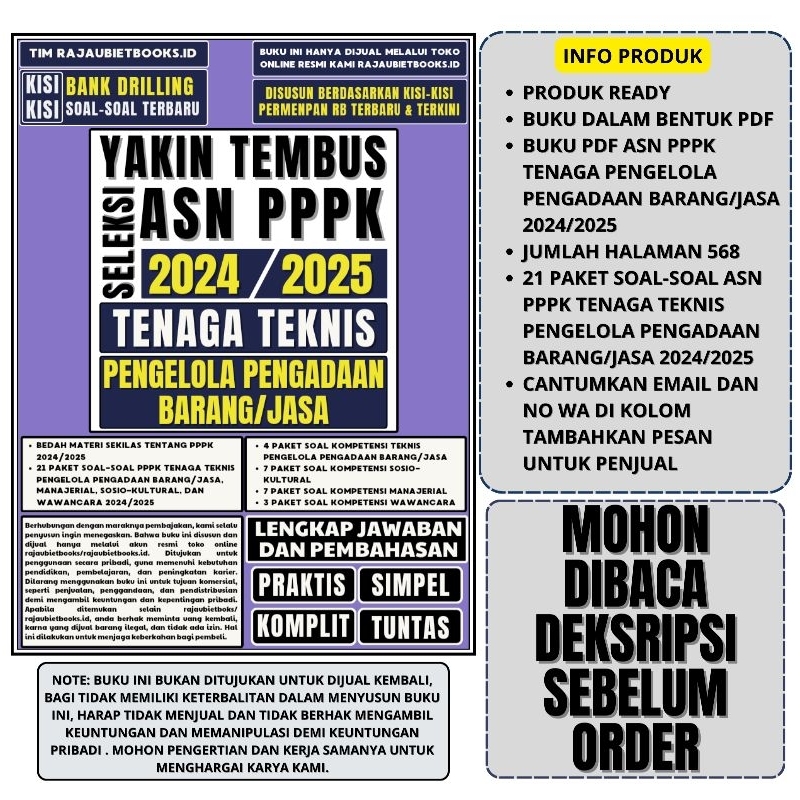 Jual Buku Yakin Tembus Asn Pppk Pengelola Pengadaan Barang Jasa Tenaga