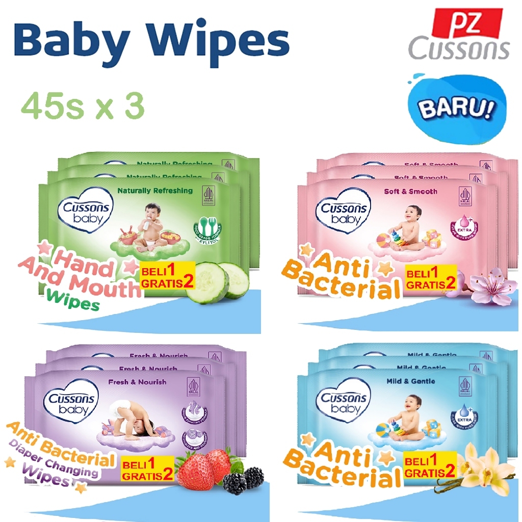 Jual CUSSONS TISSUE BASAH Baby Wipes 45 S 45 S 45 S NEW BOGOF