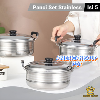 Jual Bright Crown In Panci Steamer Set Stainless Isi Pcs Pcs