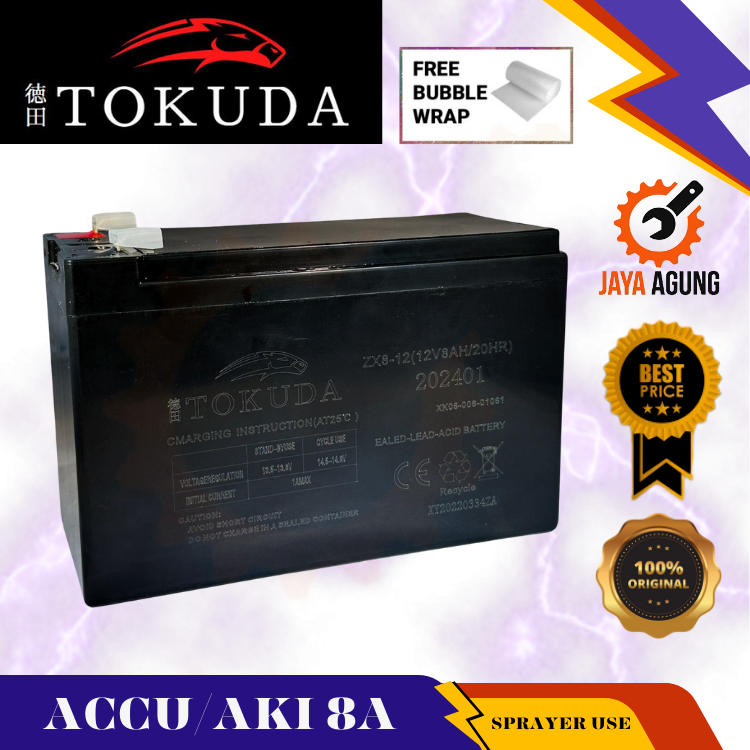 Jual TOKUDA AKI KERING BATERAI SPAYER ELEKTRIK 12V 8AH BATTERY ACCU