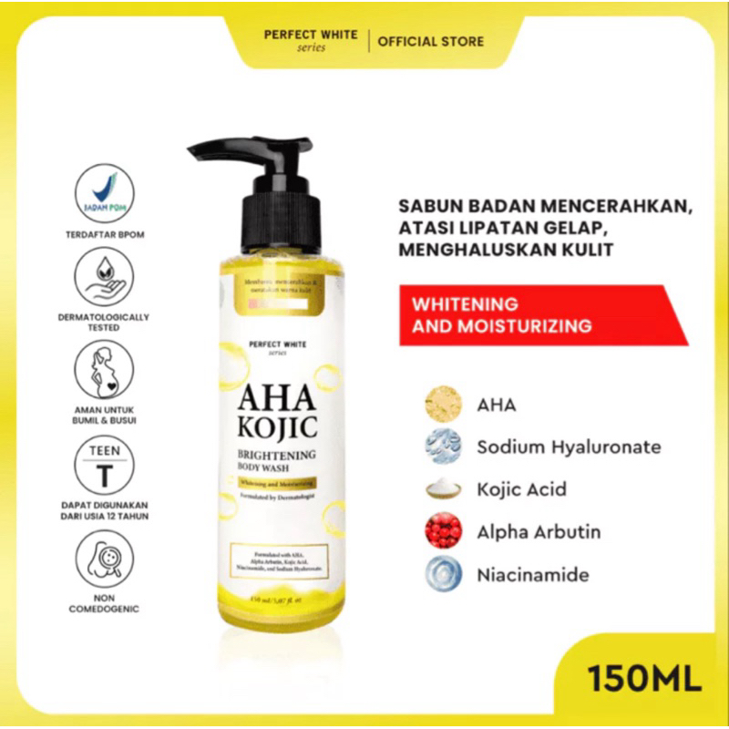 Jual READY PERFECT WHITE AHA BODY SERUM WHITENING BOOSTER AHA KOJIC