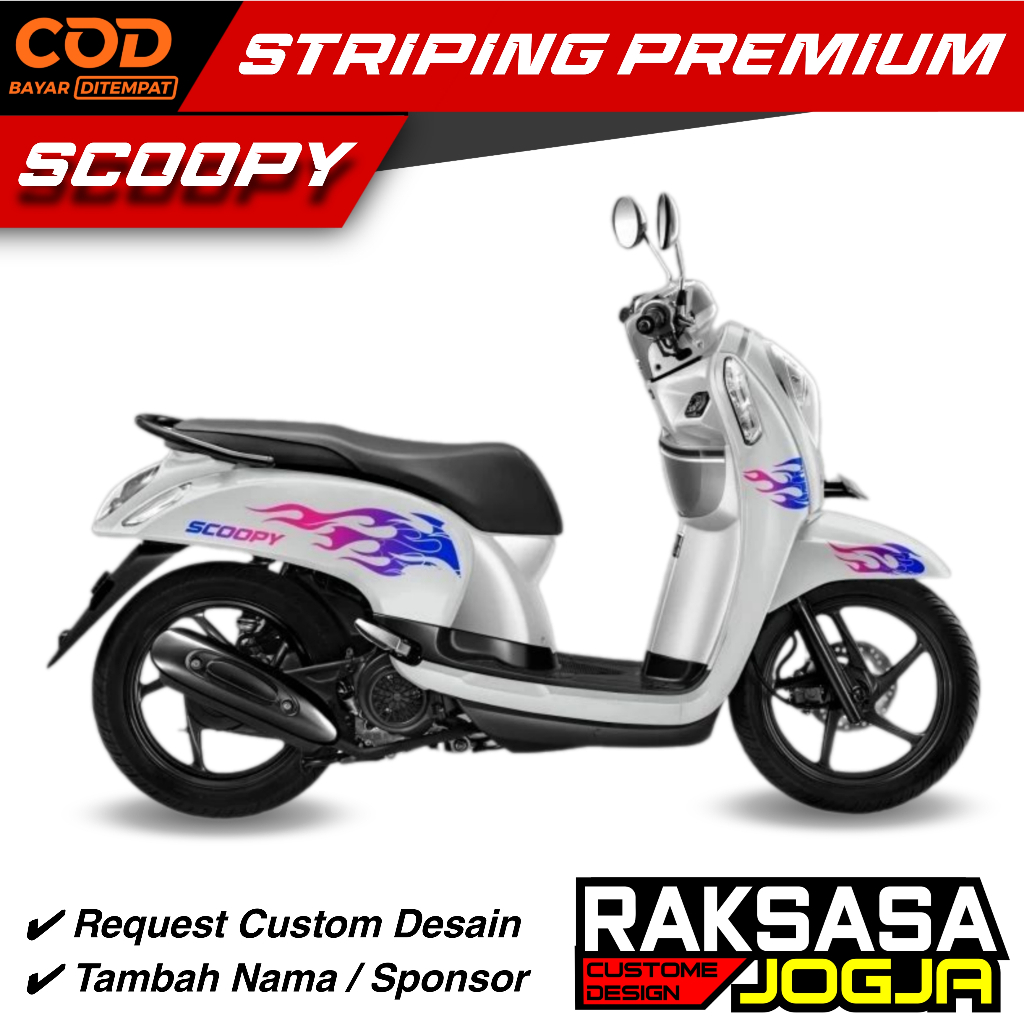 Jual Striping Api Honda Scoopy Fi Dan Karbu Sticker Motor